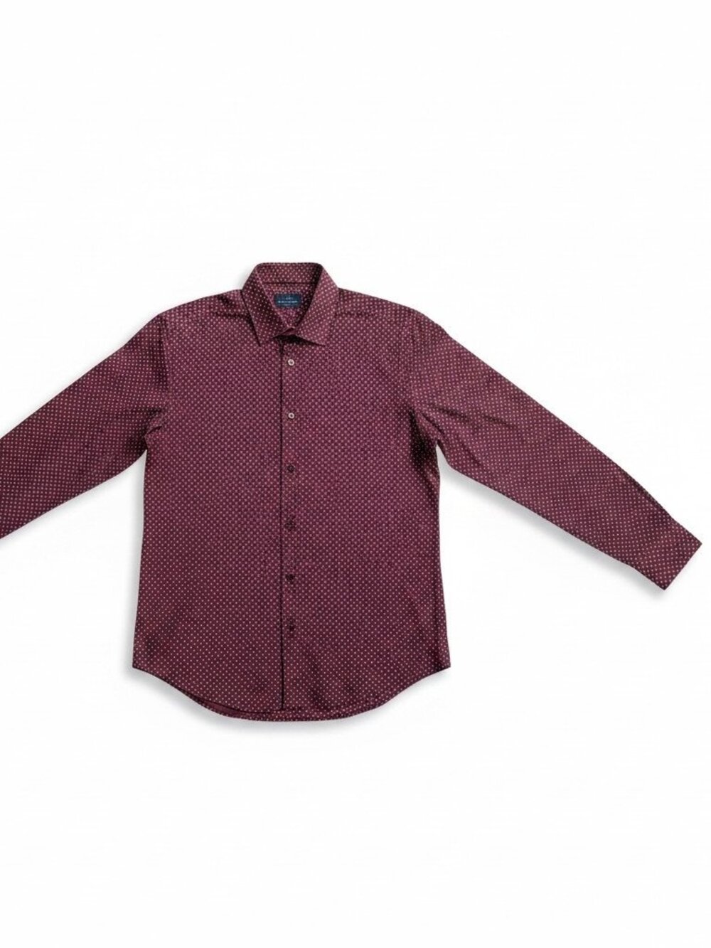 Zara Man Burgundy Slim Fit Dress Shirt Small Slim Fit